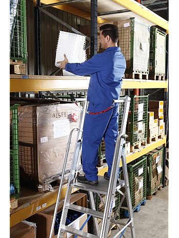 KRAUSE Stabilo drabina z platformą i barierkami 7 stopni + rolki